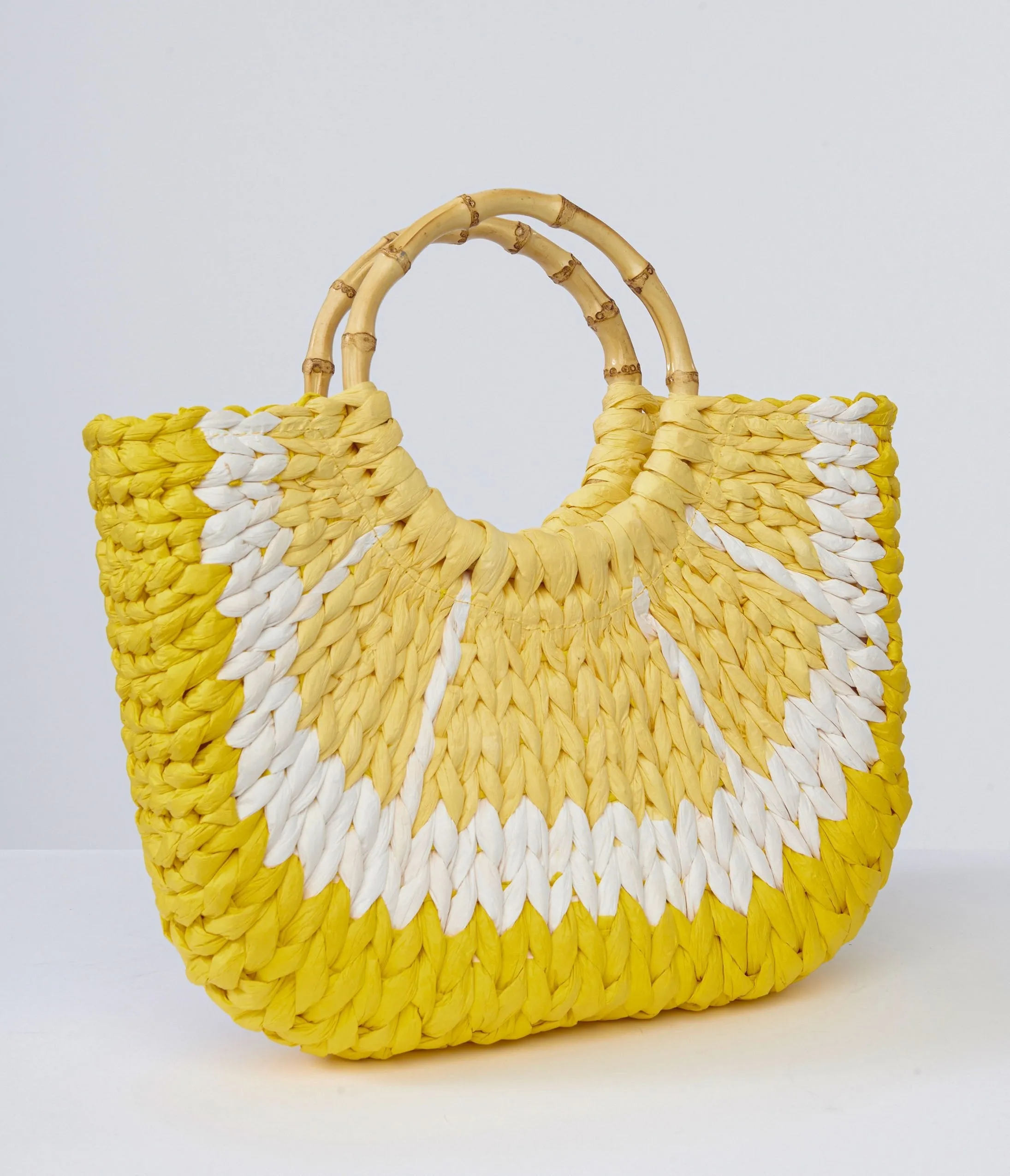 1970s Lemon Rattan Handbag