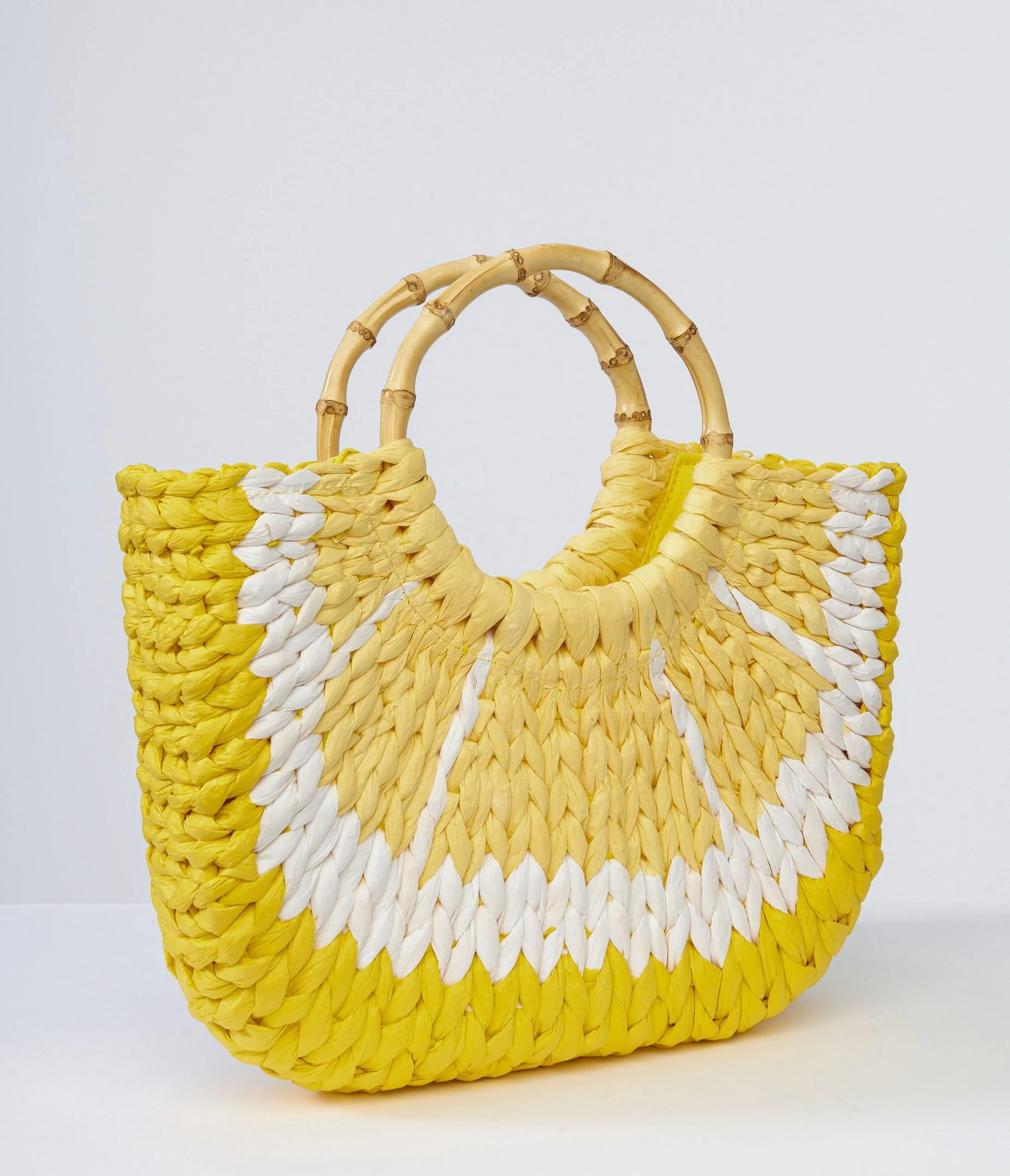 1970s Lemon Rattan Handbag