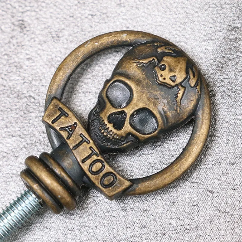 2 Pieces Skull Tattoo Handle Lock