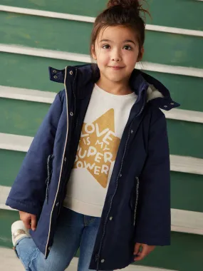 3-in-1 Parka + Bodywarmer for Girls - old rose