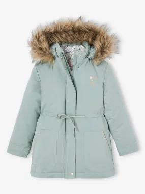 3-in-1 Parka with Hood for Girls - grey green