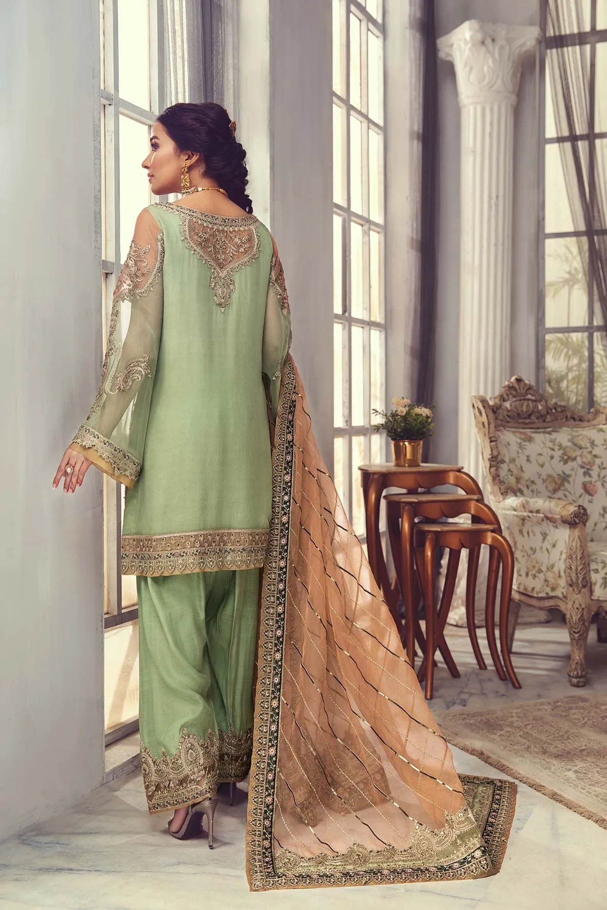 3-Pc Unstitched Embroidered Luxury Suit CHM22-11