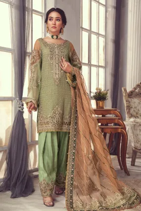 3-Pc Unstitched Embroidered Luxury Suit CHM22-11