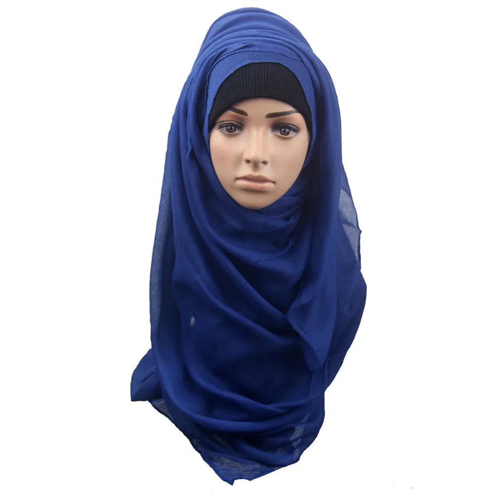 7 colors Scarf Hijab Muslim Women Shawl Scarfs Luxury Solid Head Cover Headscarf Muffler