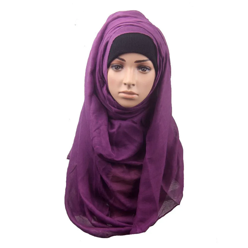 7 colors Scarf Hijab Muslim Women Shawl Scarfs Luxury Solid Head Cover Headscarf Muffler