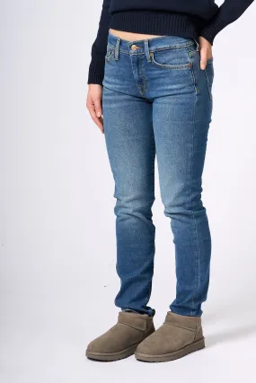 7 For All Mankind Jeans Roxanne Slim Blu Donna