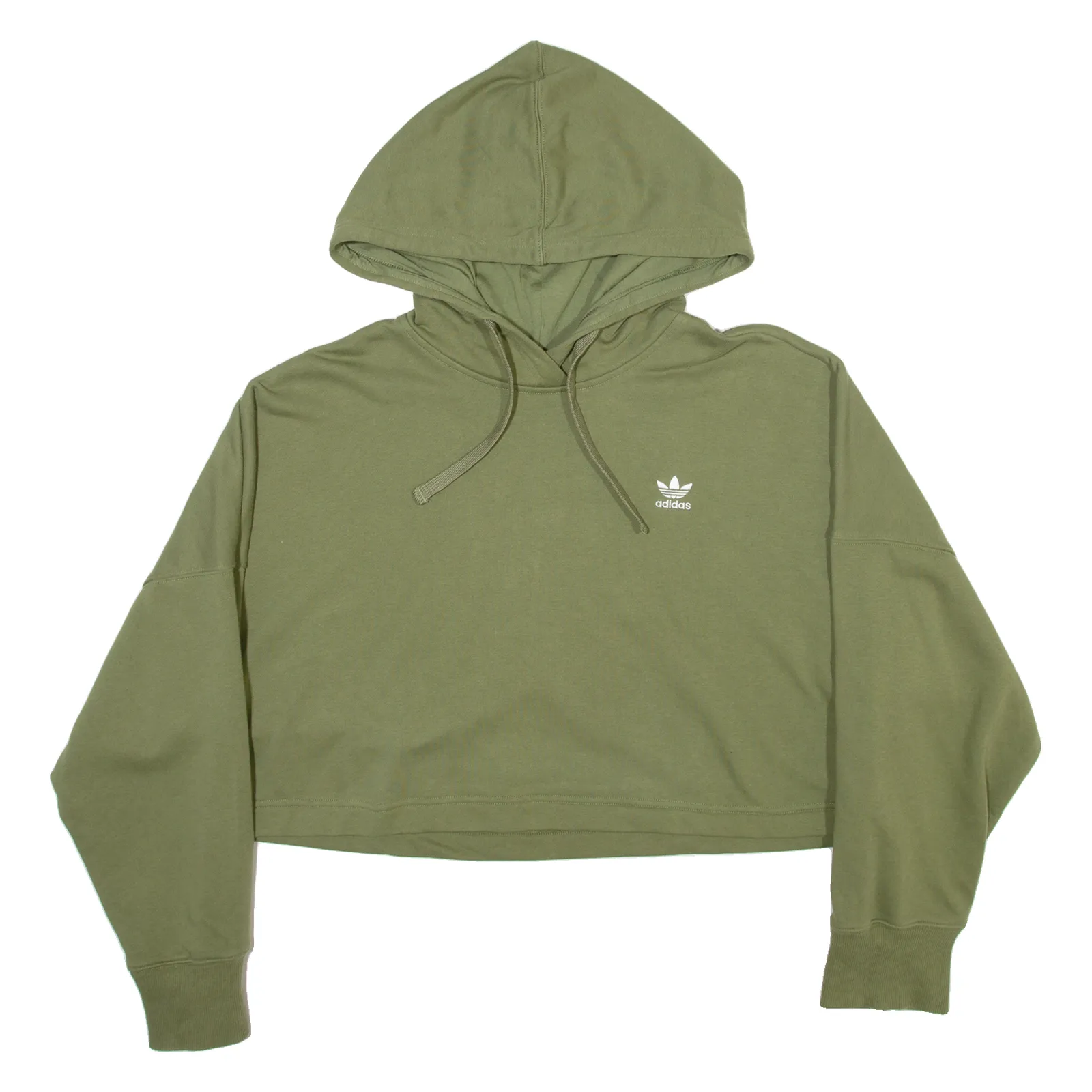 ADIDAS Cropped Womens Green Hoodie UK 10