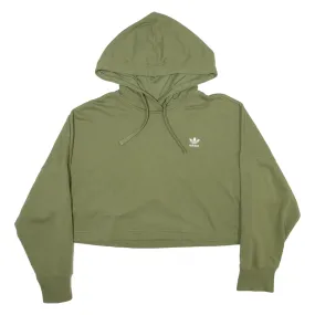 ADIDAS Cropped Womens Green Hoodie UK 10