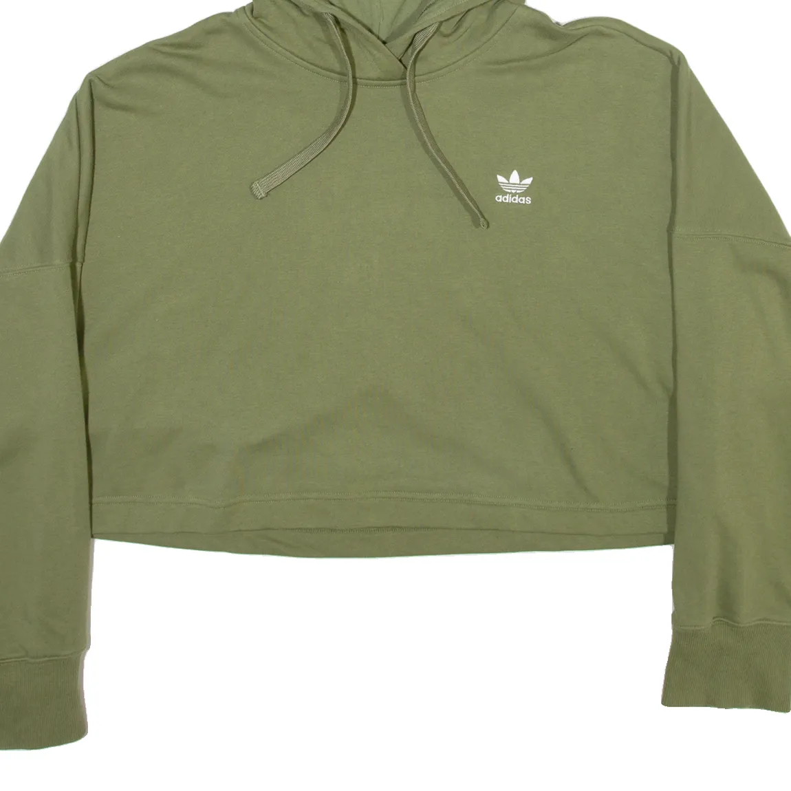 ADIDAS Cropped Womens Green Hoodie UK 10