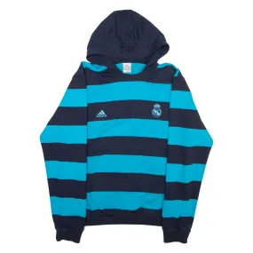 ADIDAS Striped Mens Blue Hoodie L