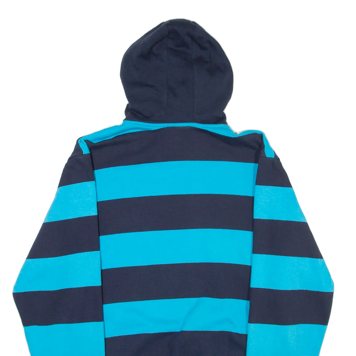 ADIDAS Striped Mens Blue Hoodie L