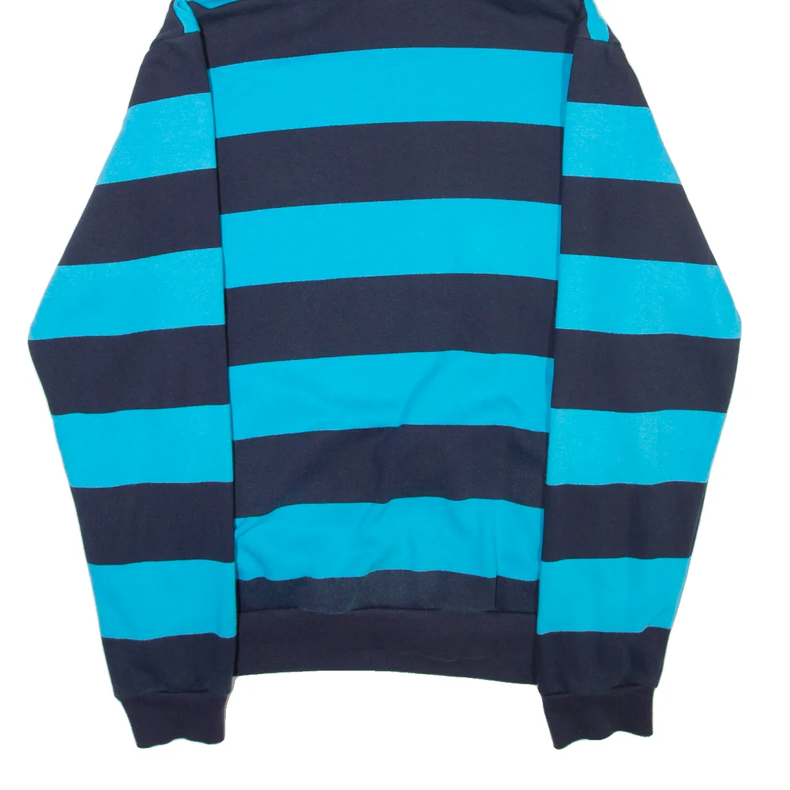 ADIDAS Striped Mens Blue Hoodie L