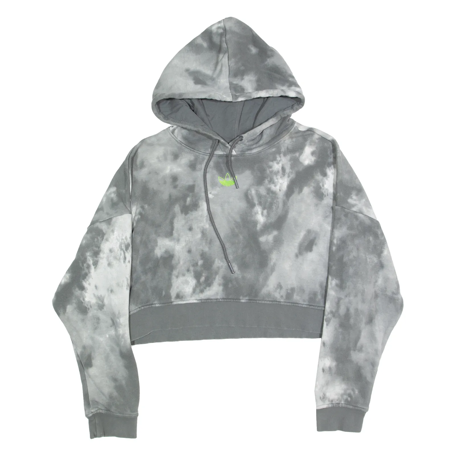 ADIDAS Tie Dye Cropped Womens Grey Hoodie UK 16