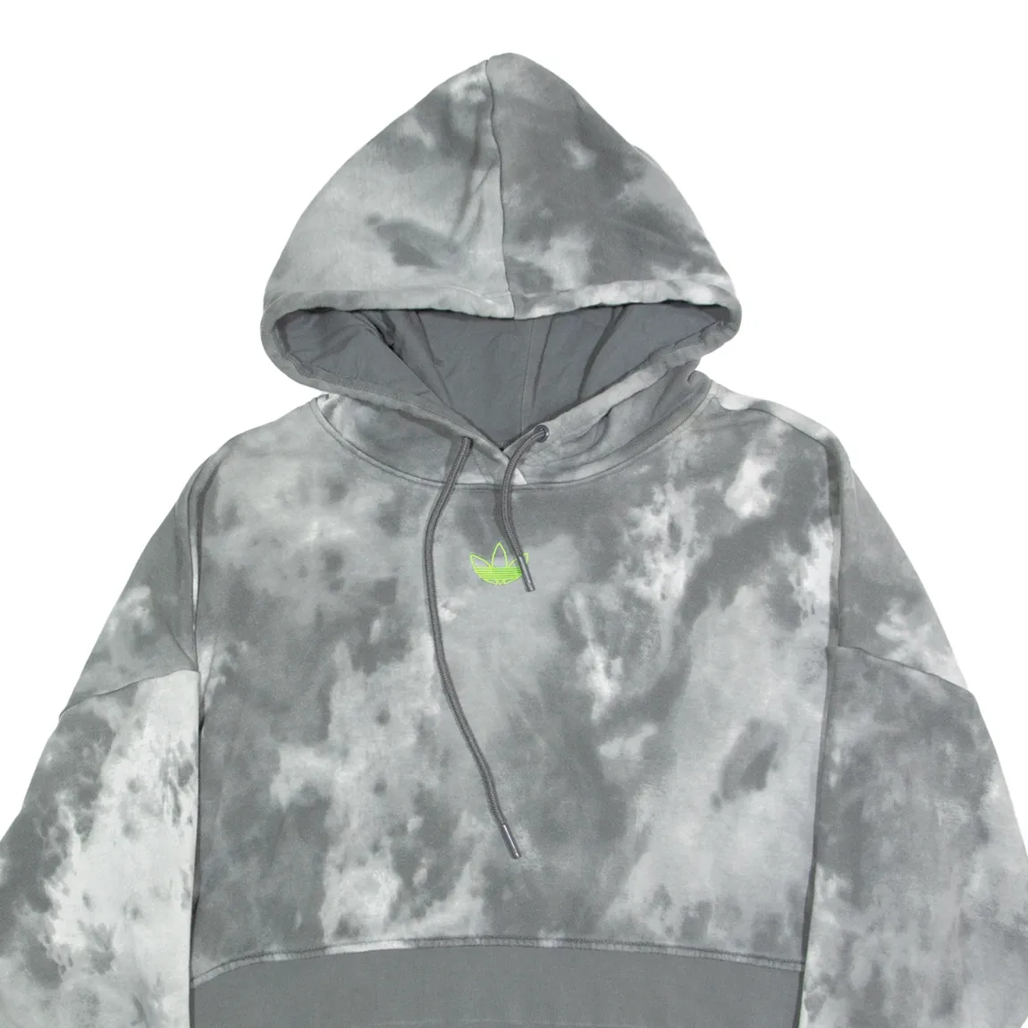 ADIDAS Tie Dye Cropped Womens Grey Hoodie UK 16