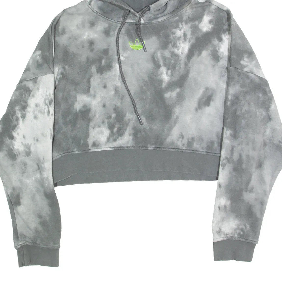 ADIDAS Tie Dye Cropped Womens Grey Hoodie UK 16