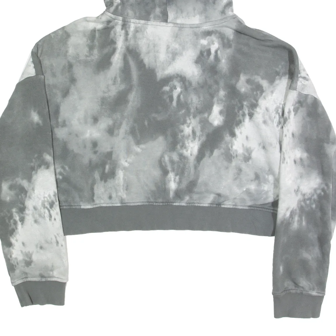 ADIDAS Tie Dye Cropped Womens Grey Hoodie UK 16