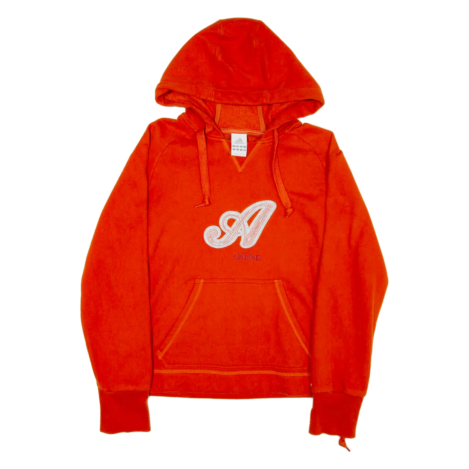 ADIDAS Womens Orange Hoodie UK 16