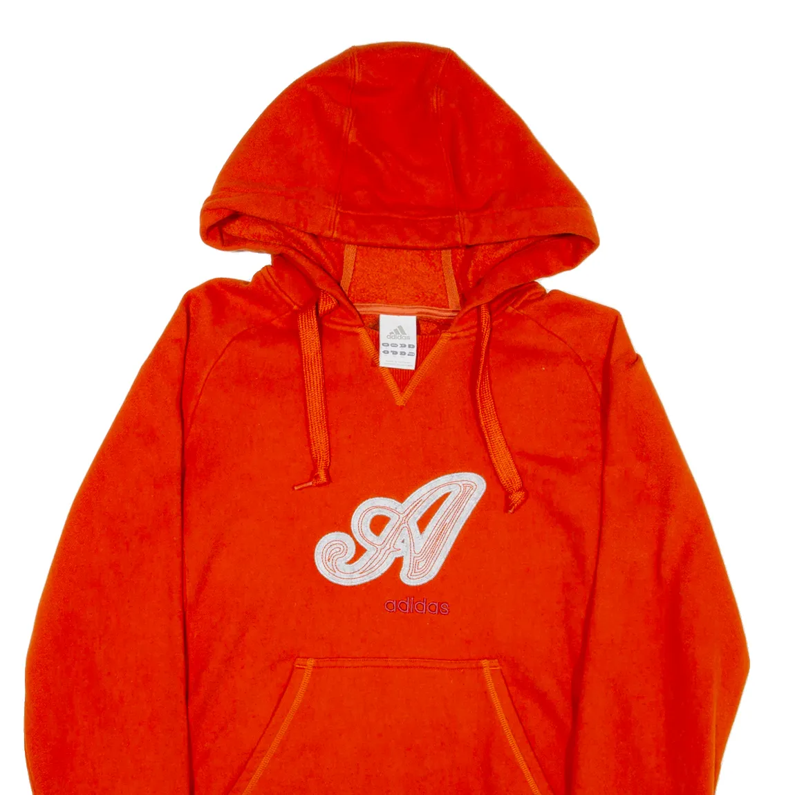 ADIDAS Womens Orange Hoodie UK 16