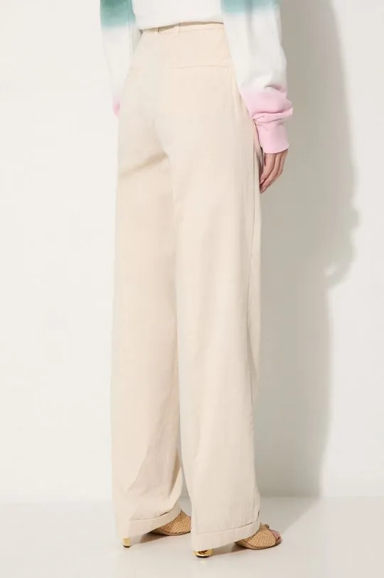 A.P.C. cotton trousers Grand Pantal Camila beige color