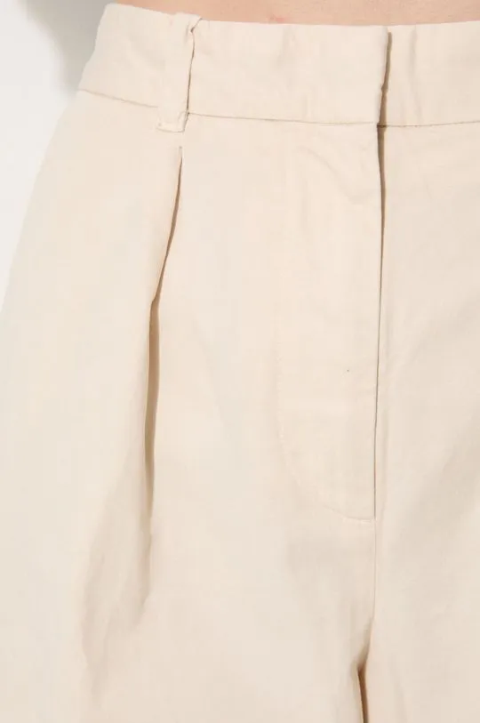 A.P.C. cotton trousers Grand Pantal Camila beige color