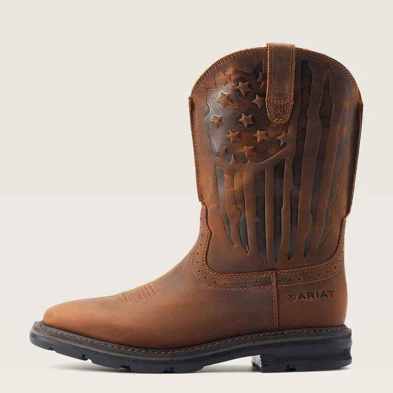 Ariat Men's 11 Sierra Shock Shield Patriot Soft Toe Work Boot - Brown 10044505