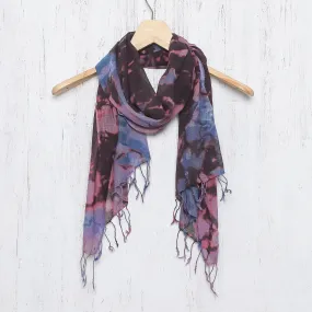 Artistic Colors Tie-Dyed Multicolored Cotton Wrap Scarf from Thailand