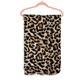 Asos Brown/Black/White Animal Print Fringe Scarf