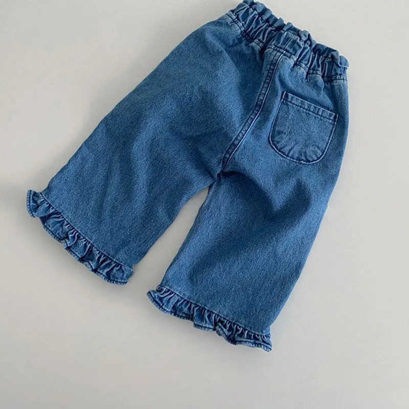 Baby Kid Girls Solid Color Jeans Wholesale 23113066