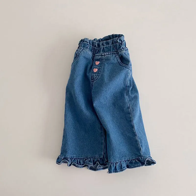 Baby Kid Girls Solid Color Jeans Wholesale 23113066