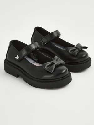 Black Chunky Bow Front Mary Jane Shoes | School | George at ASDA