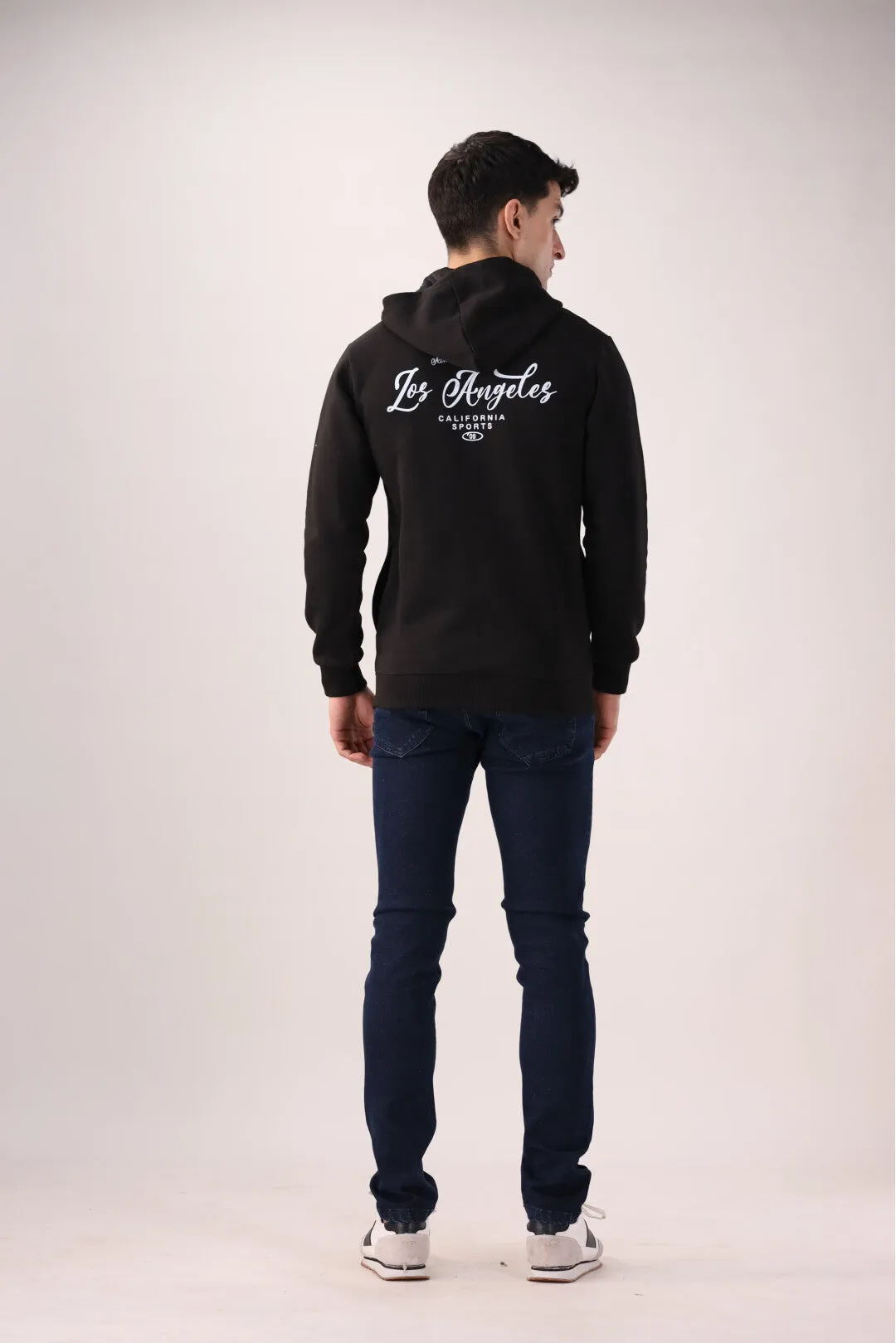 Black Graphic Fleece Hoodie