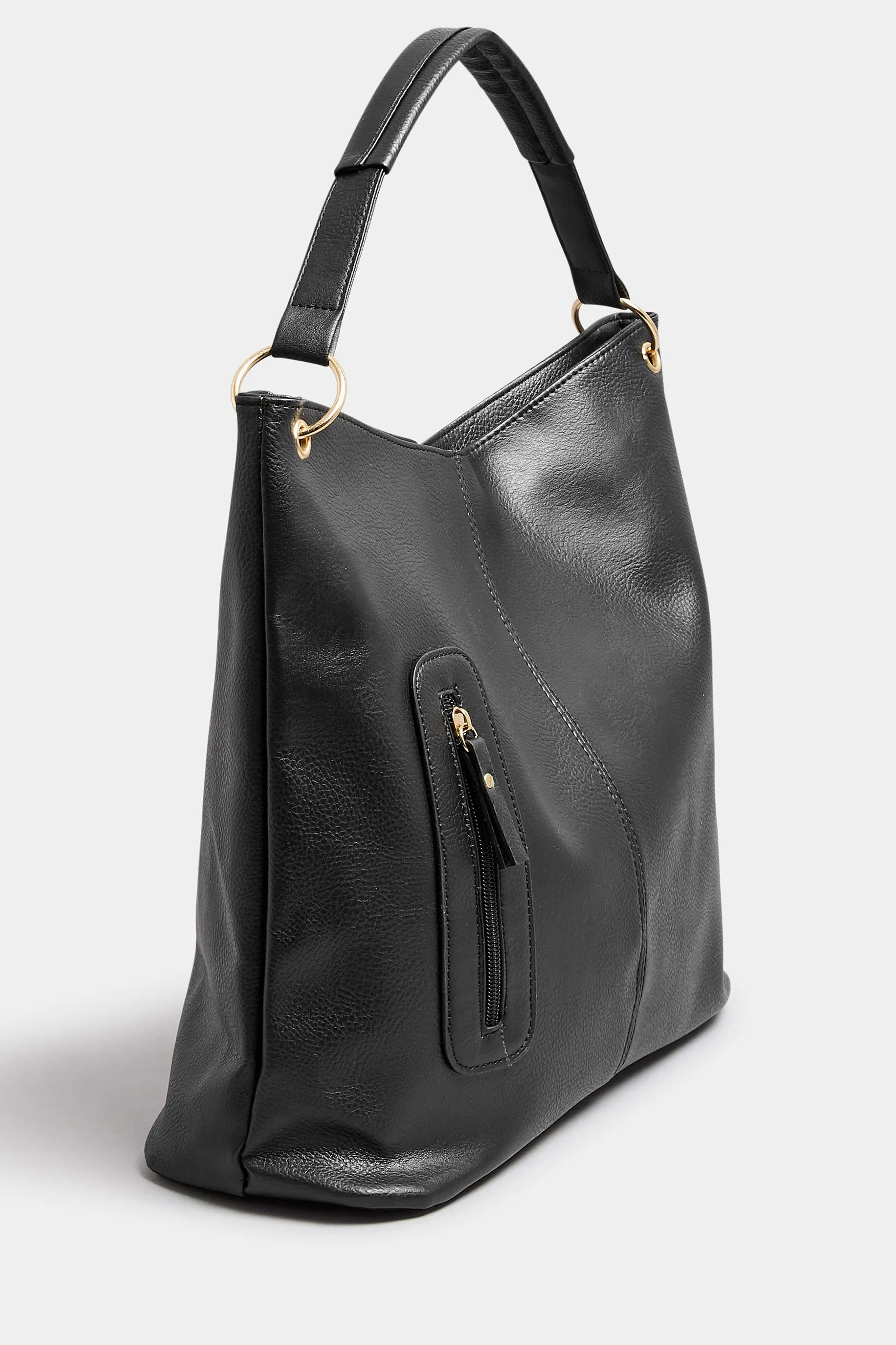 Black Zip Detail Tote Bag