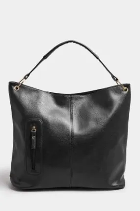 Black Zip Detail Tote Bag