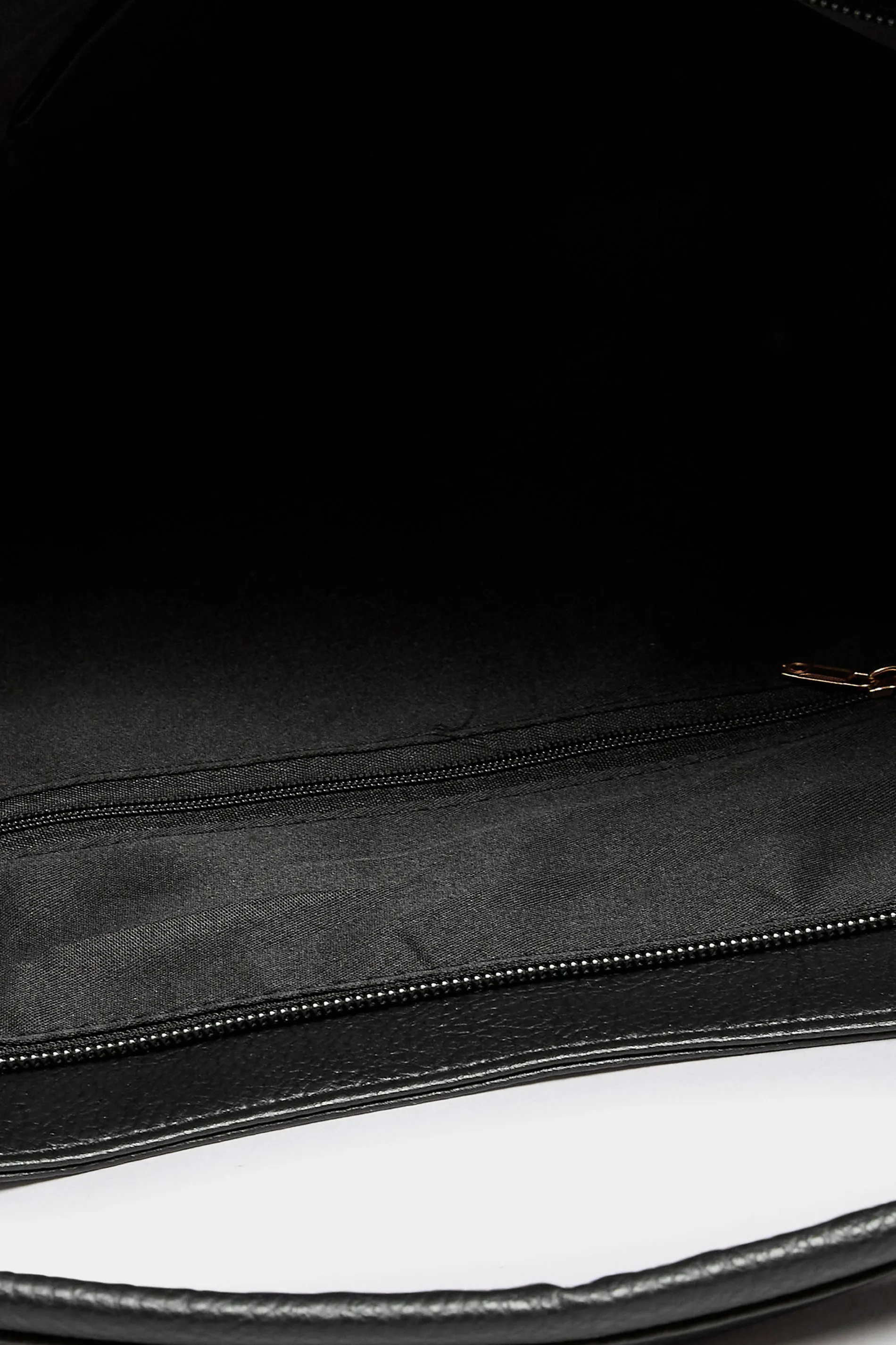 Black Zip Detail Tote Bag