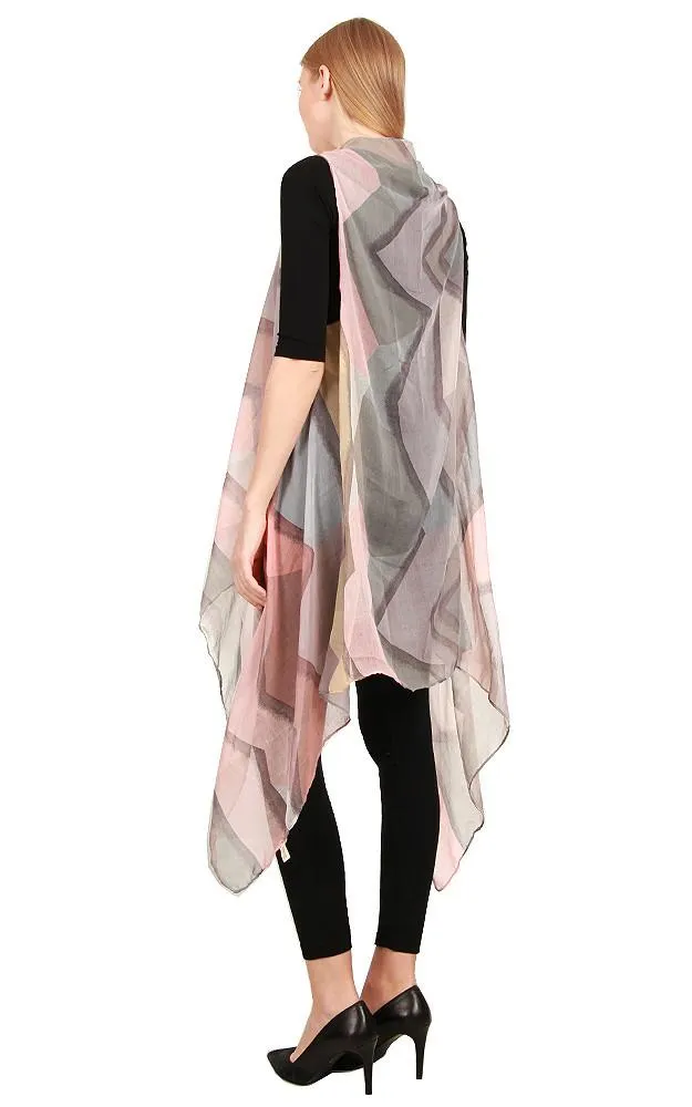 [BOGO] ZAV20216 Multi Pattern Acrylic Long Scarf Vest