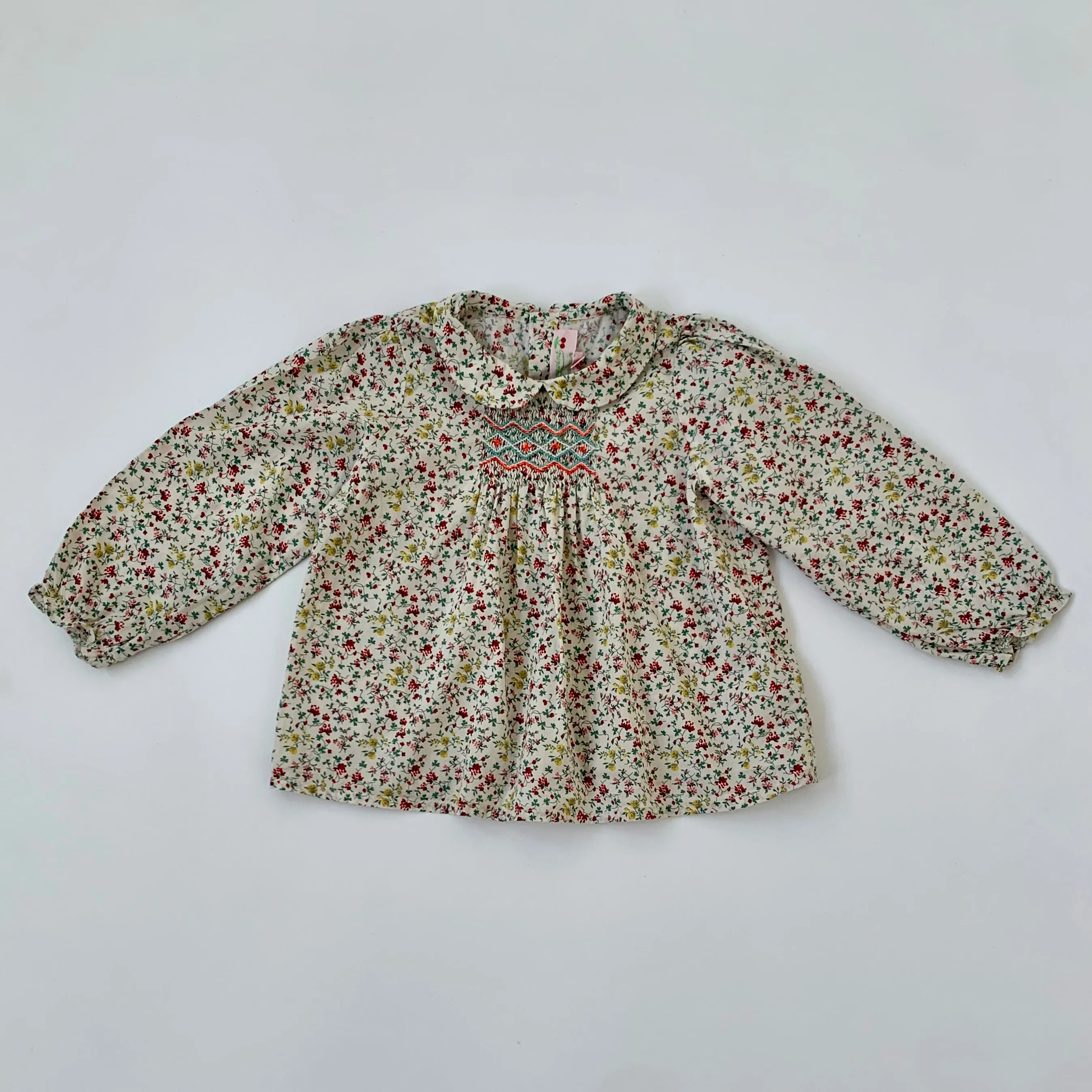 Bonpoint Floral Hand Smocked Blouse With Collar: 2 Years