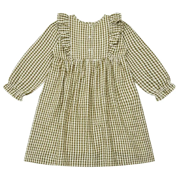 Bonton Child Daya Dress Green Gingham