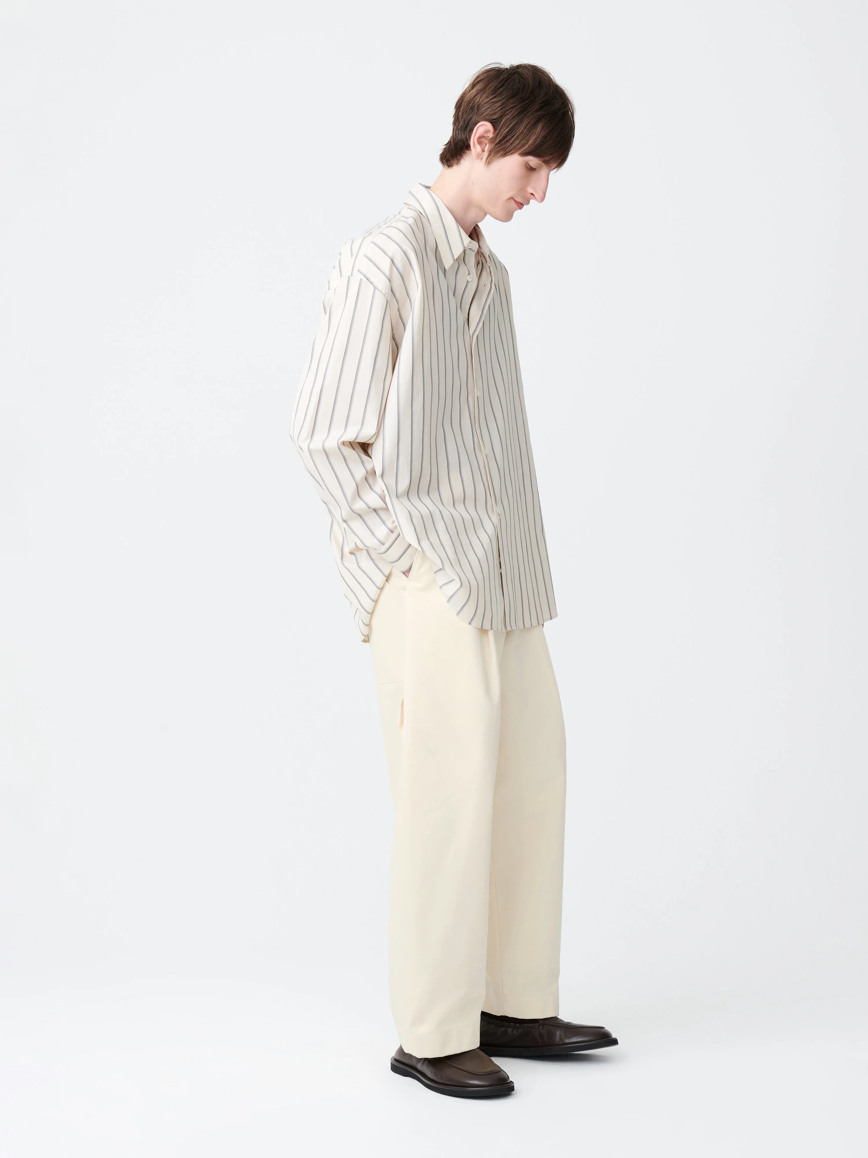 Bridges Peached Cotton Twill Pant in Cream