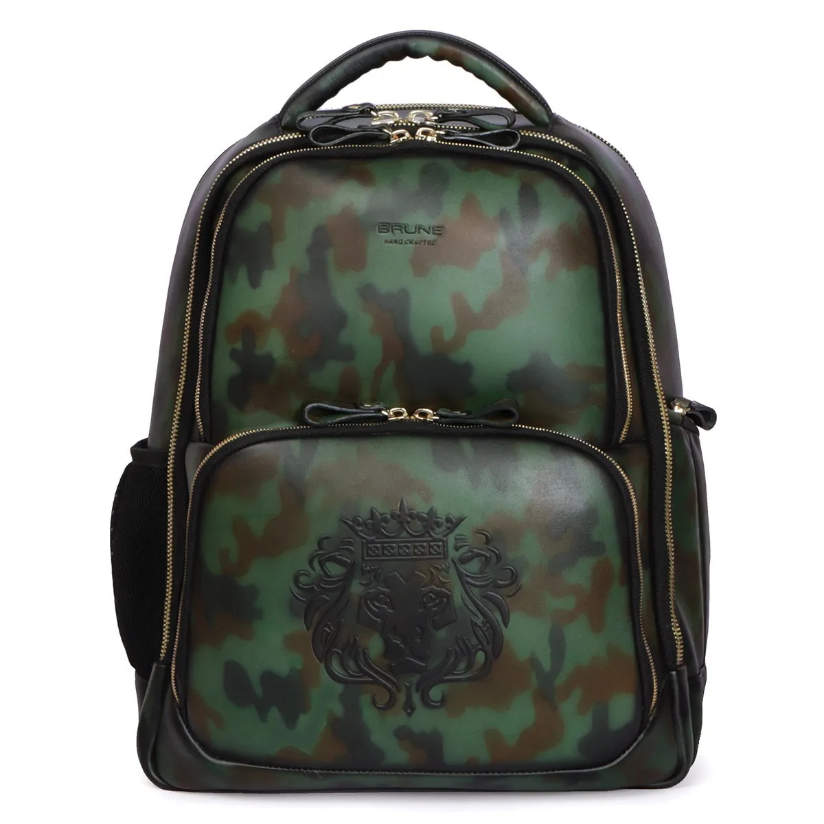 Camo Finish Hand Painted Leather Backpack