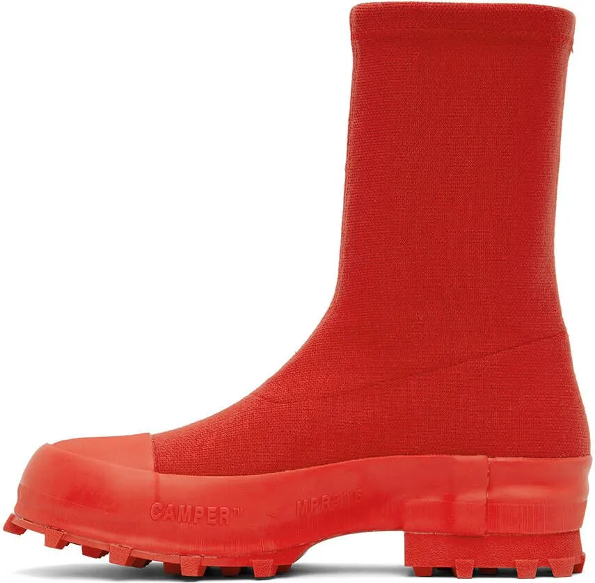 CAMPERLAB Red Tencel Traktori Boots