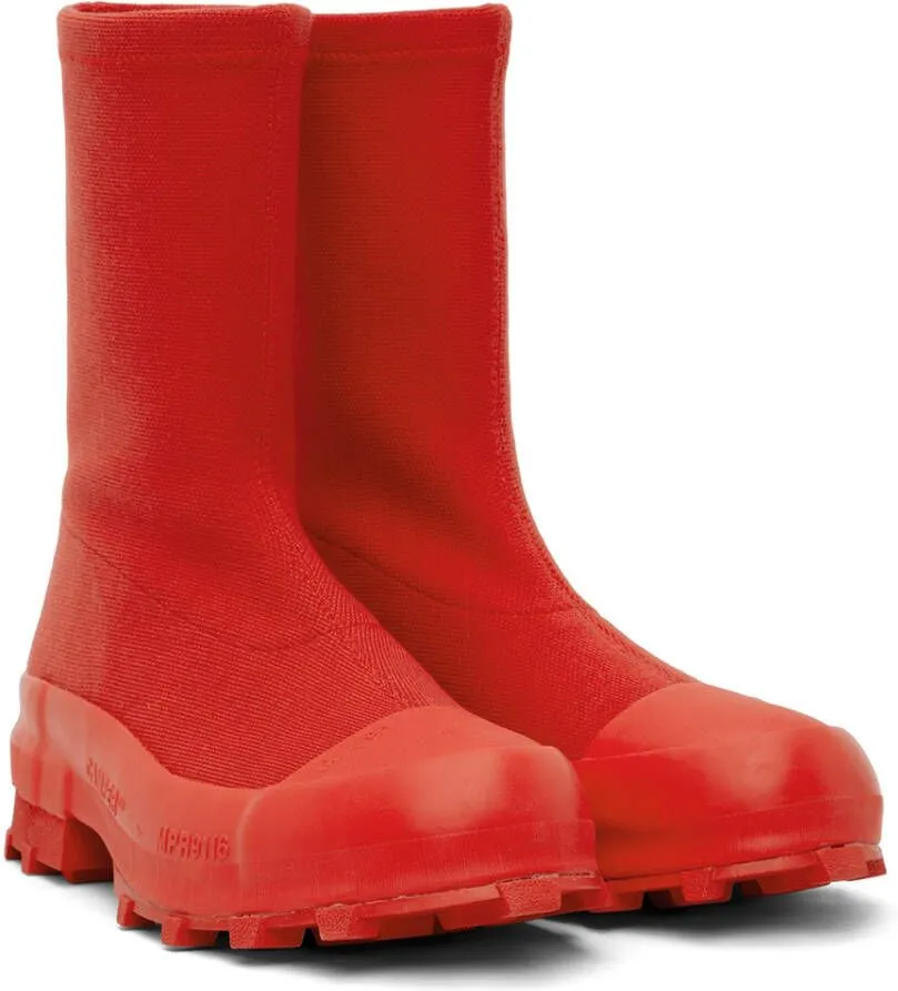 CAMPERLAB Red Tencel Traktori Boots