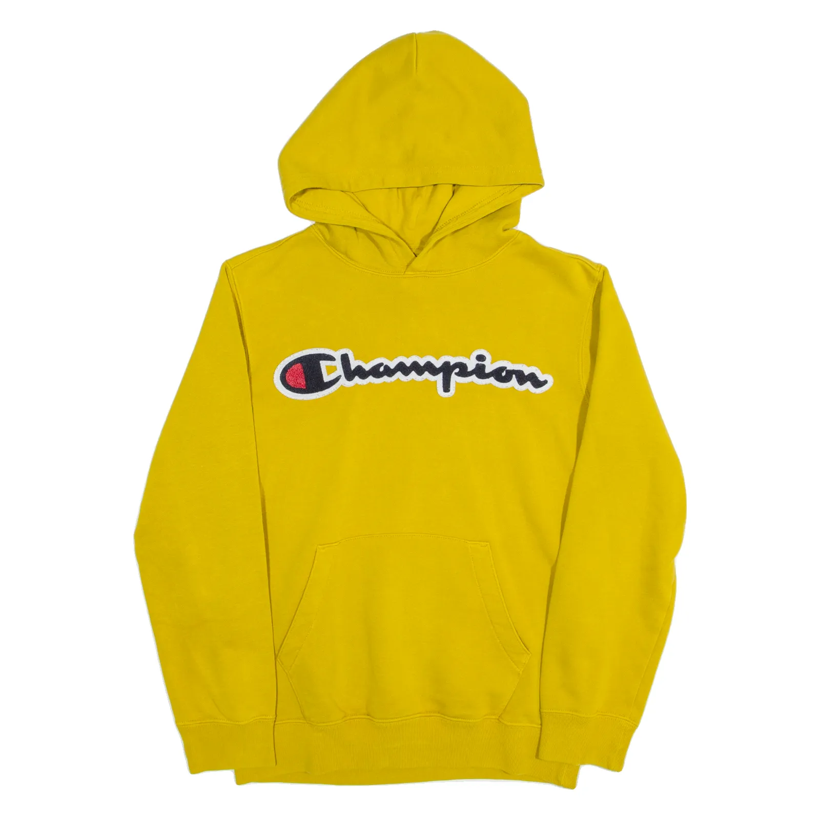 CHAMPION Mens Yellow Hoodie L