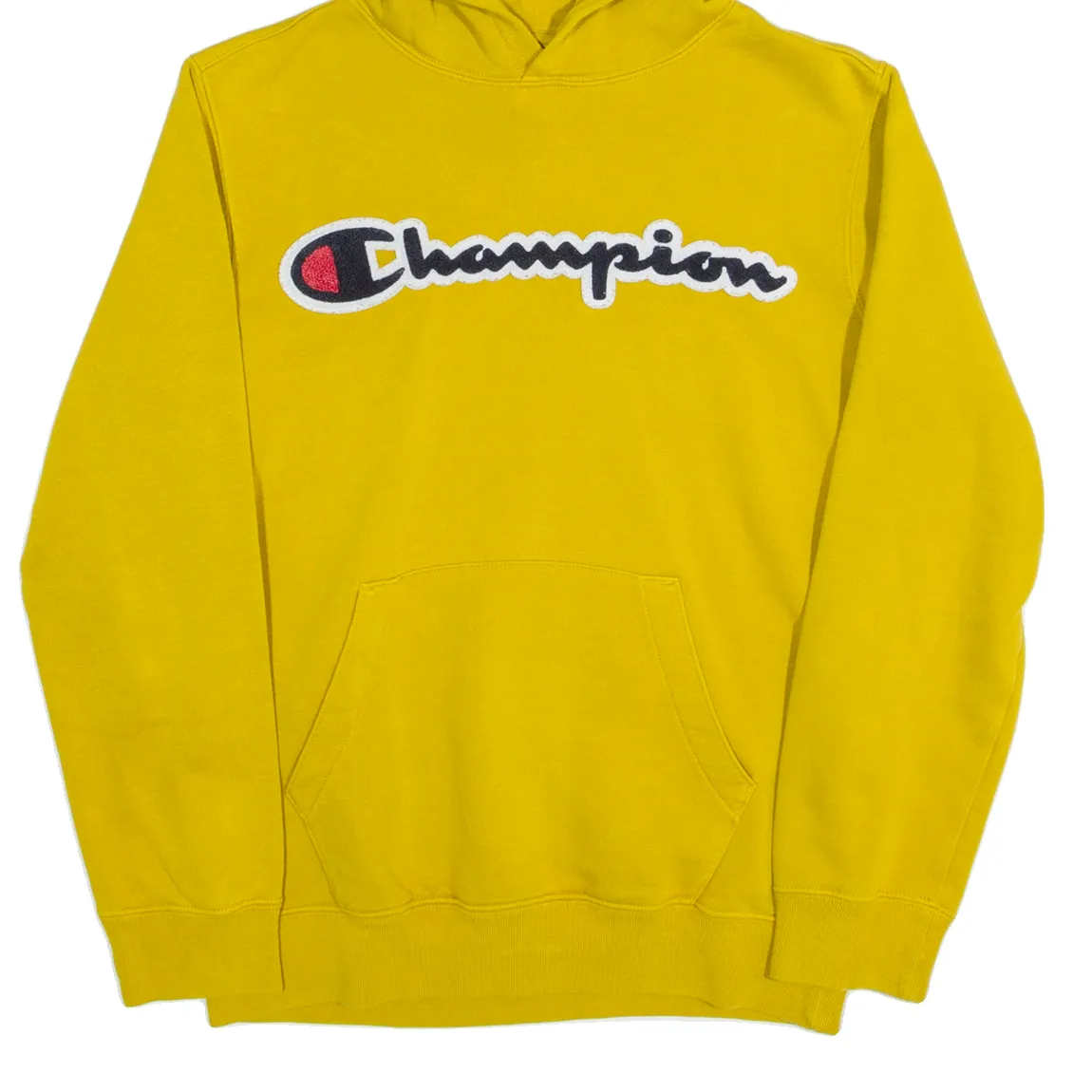 CHAMPION Mens Yellow Hoodie L