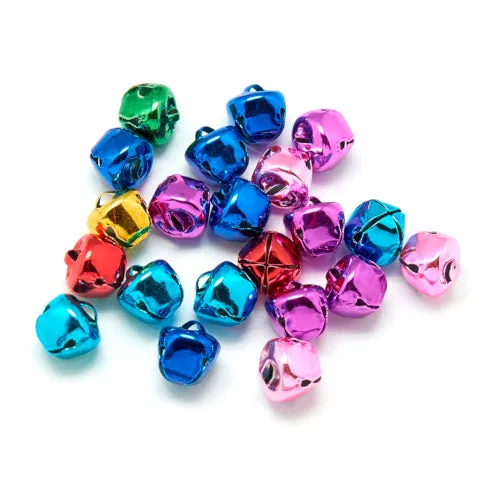 Charms, Christmas Bells, Assorted Colors, Plated, Iron, 15mm