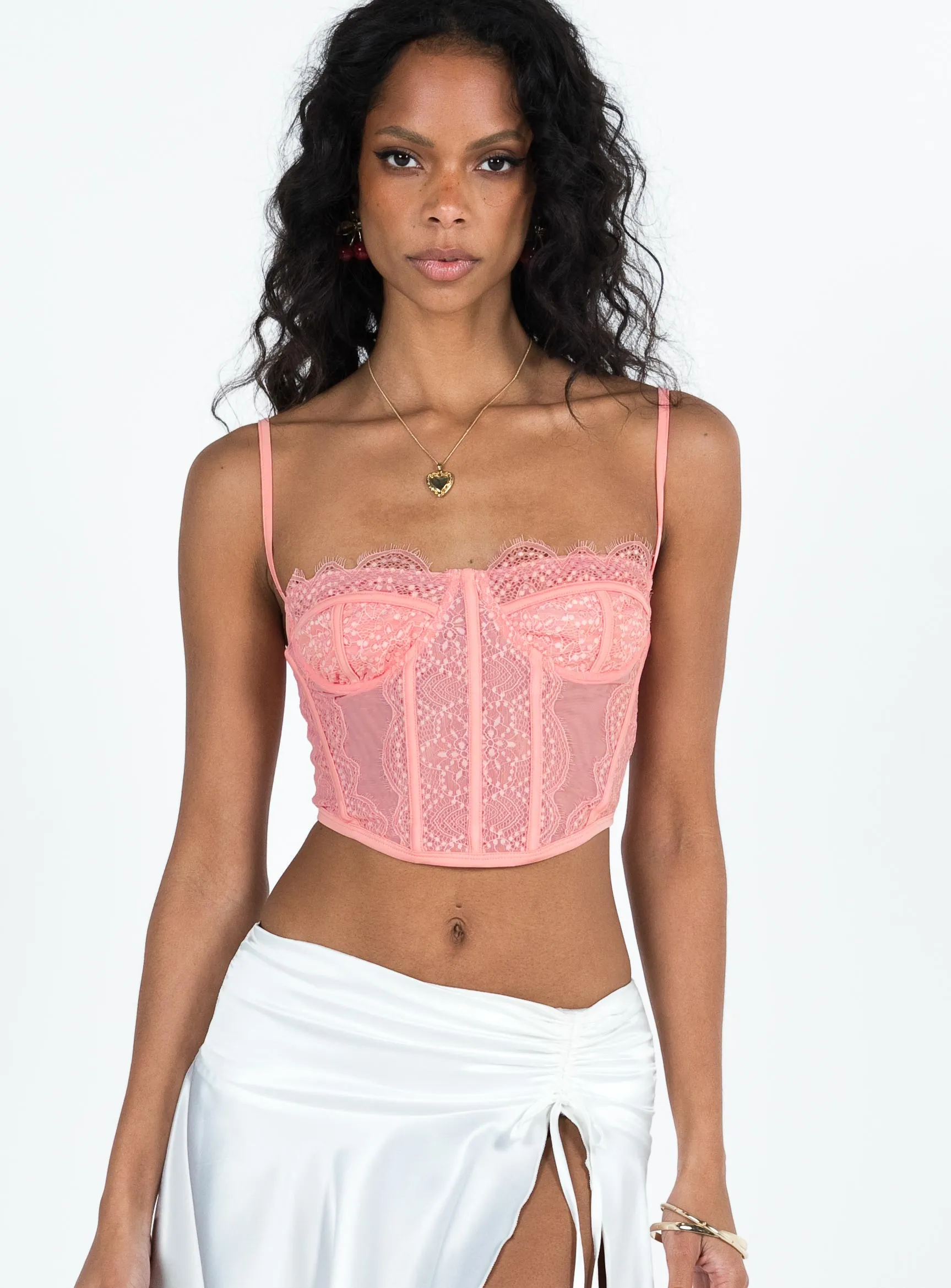 Chaz Corset Top Pink