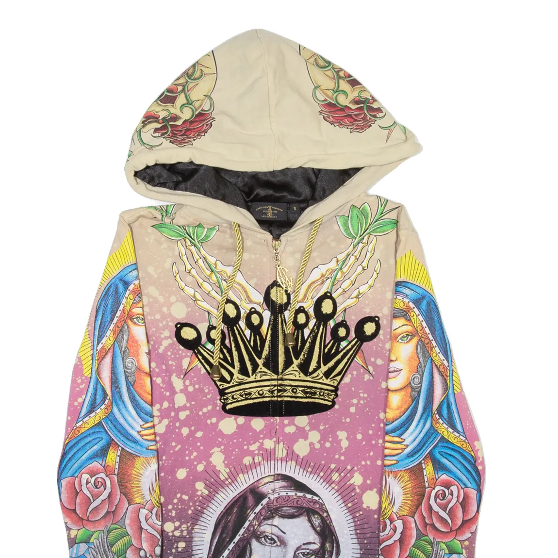 CHRISTIAN AUDIGIER Womens Pink Hoodie Full Zip S