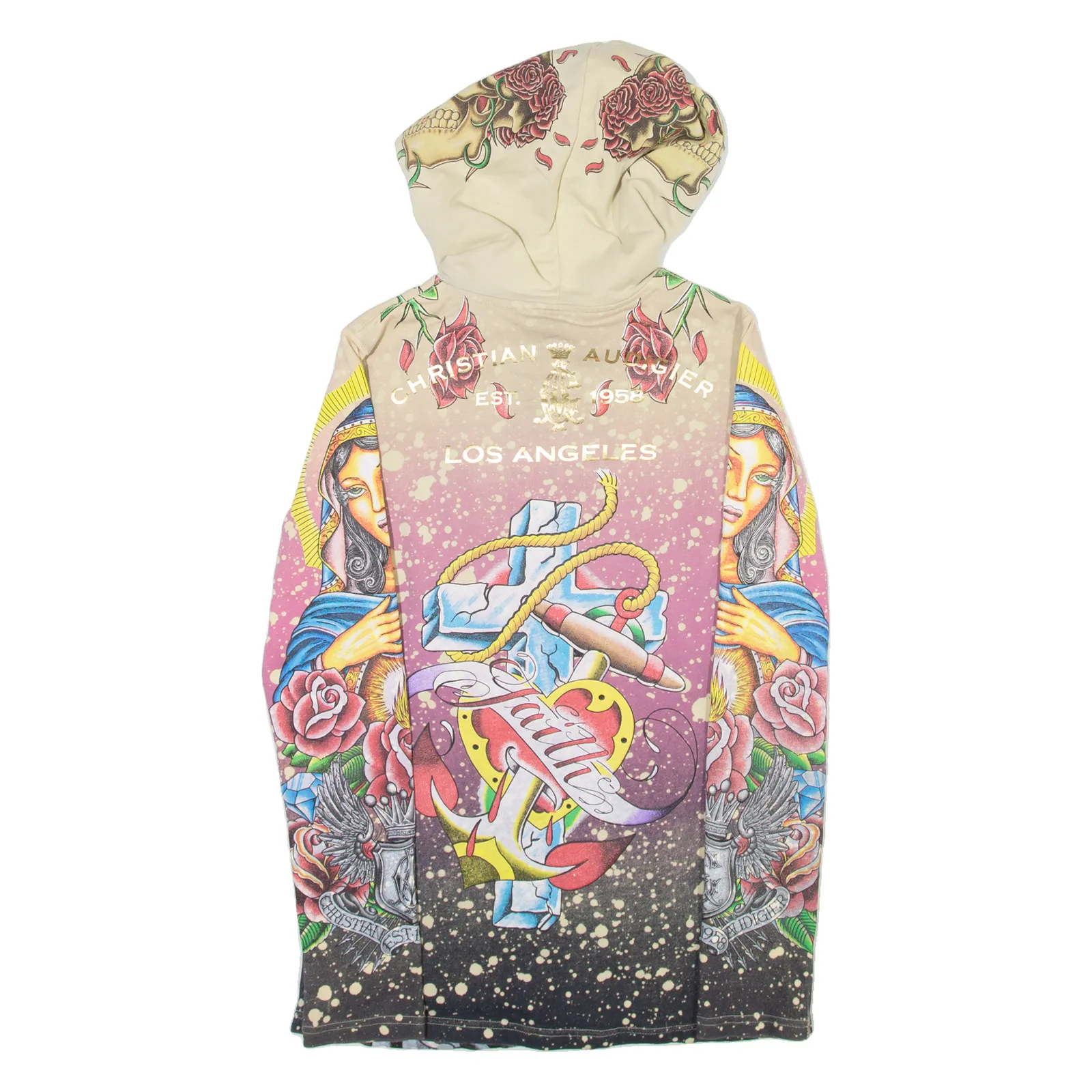 CHRISTIAN AUDIGIER Womens Pink Hoodie Full Zip S