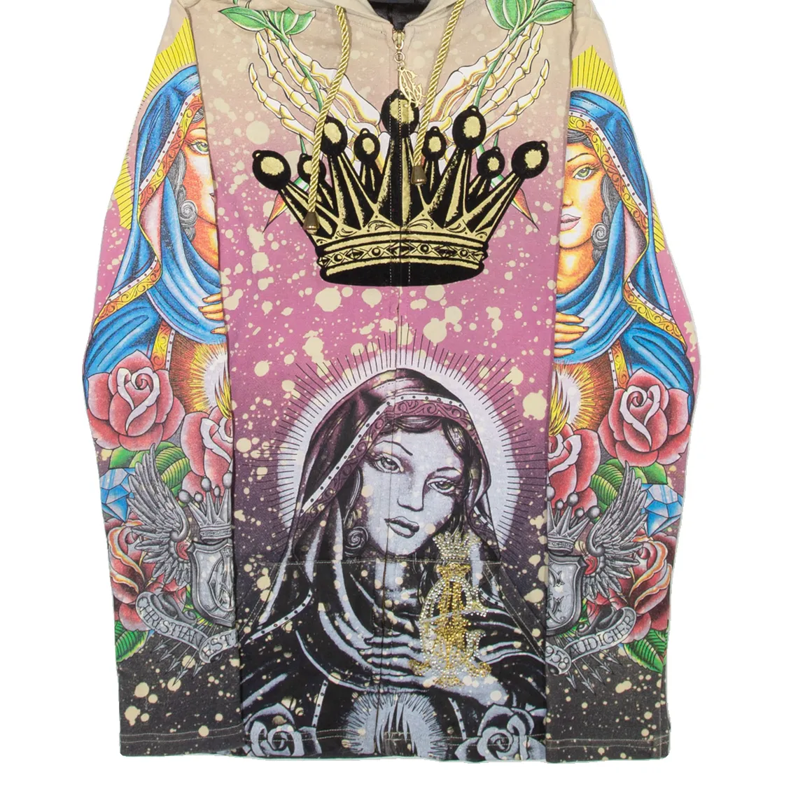 CHRISTIAN AUDIGIER Womens Pink Hoodie Full Zip S