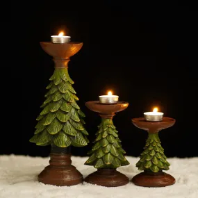 Christmas Atmosphere Decoration Decorations Christmas Tree Candle Stand Home Tabletop Room Decoration Resin Crafts