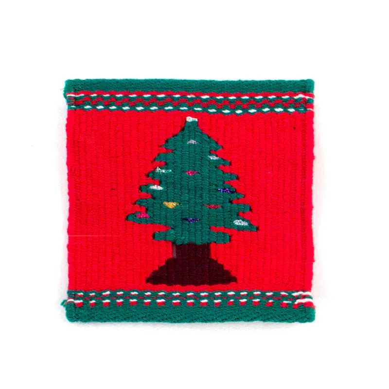 Christmas Tree Tapestry Coasters, set of 2